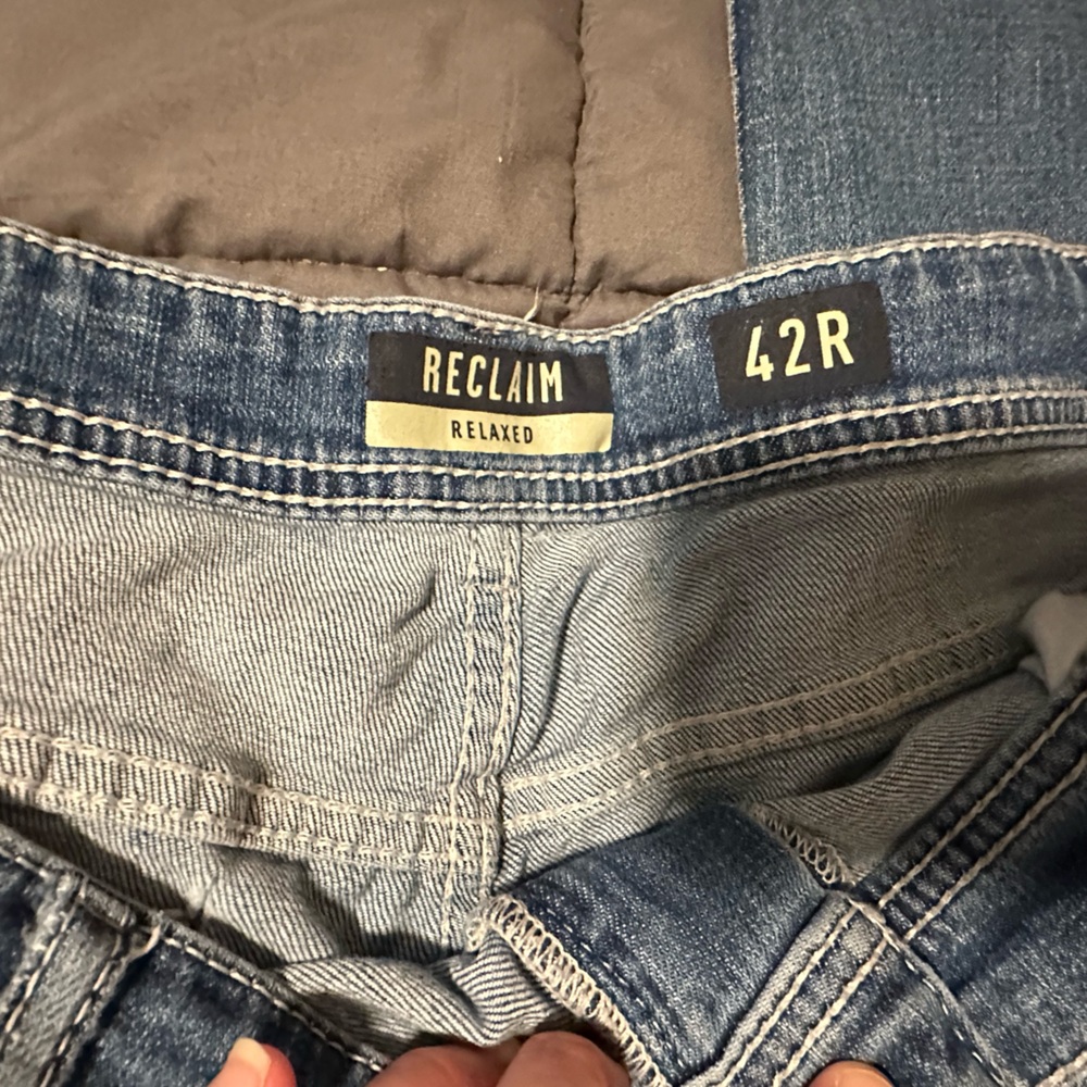 Reclaim Mens Blue Denim Jeans - Picture 4 of 5